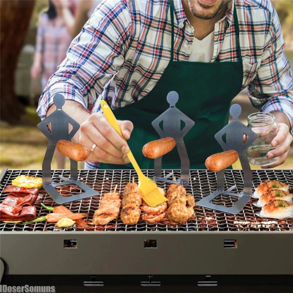 Stainless Steel BBQ Sausage Holder - Funny Grilling Gadget Gift - SantaSocks