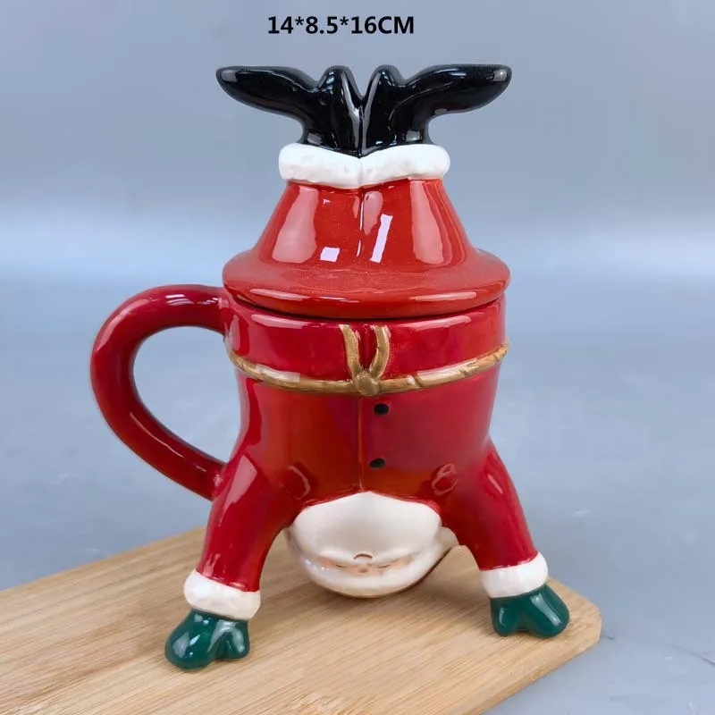 Christmas Santa Ceramic Mug Cute Cartoon Snowman Cup Holiday Coffee Mug Christmas Gift