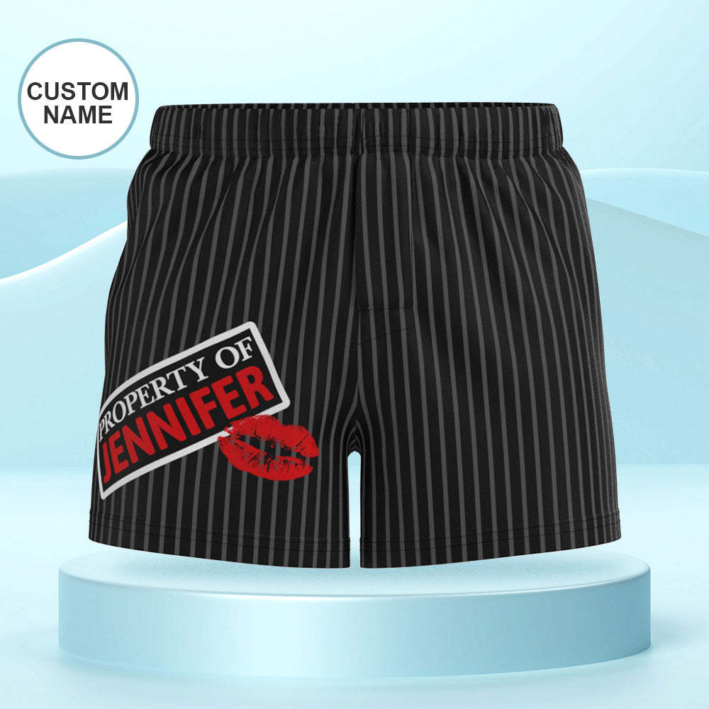 Custom Name Multicolor Striped Print Boxer Shorts Personalized Casual Underwear Gift for Him - SantaSocks