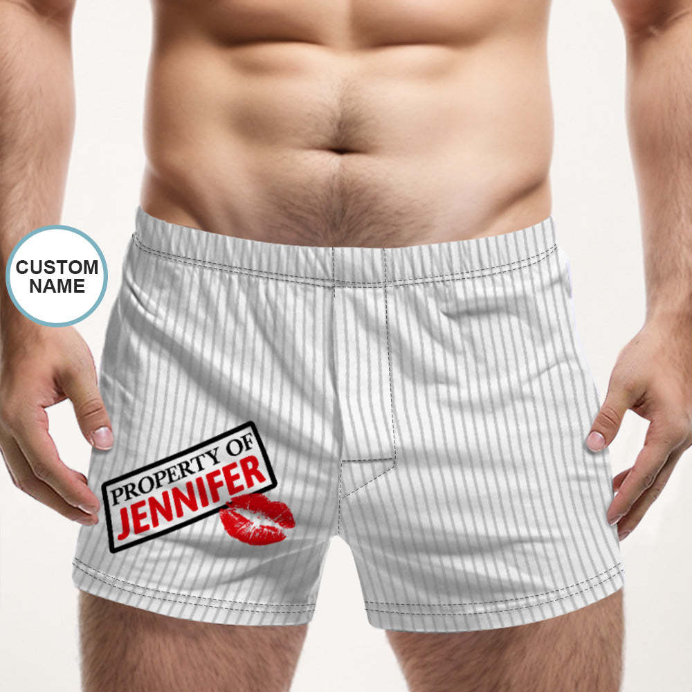 Custom Name Multicolor Striped Print Boxer Shorts Personalized Casual Underwear Gift for Him - SantaSocks