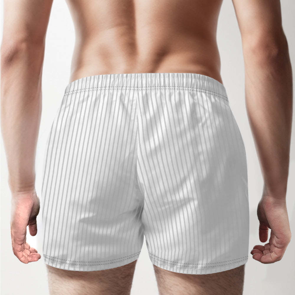 Custom Name Multicolor Striped Print Boxer Shorts Personalized Casual Underwear Gift for Him - SantaSocks