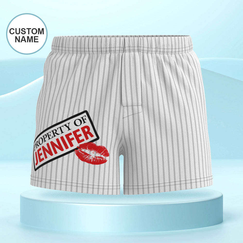 Custom Name Multicolor Striped Print Boxer Shorts Personalized Casual Underwear Gift for Him - SantaSocks