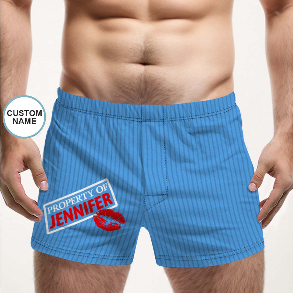 Custom Name Multicolor Striped Print Boxer Shorts Personalized Casual Underwear Gift for Him - SantaSocks