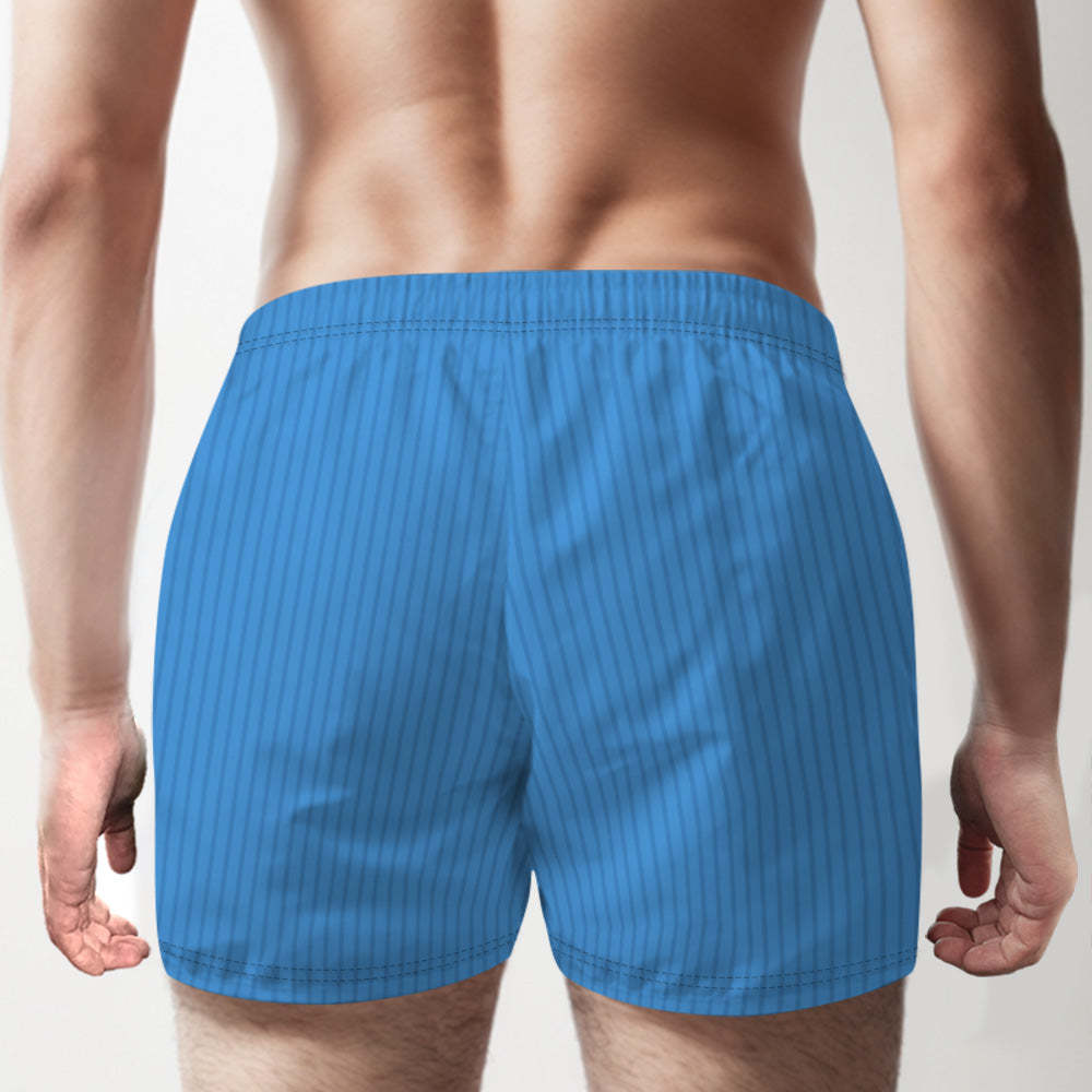 Custom Name Multicolor Striped Print Boxer Shorts Personalized Casual Underwear Gift for Him - SantaSocks
