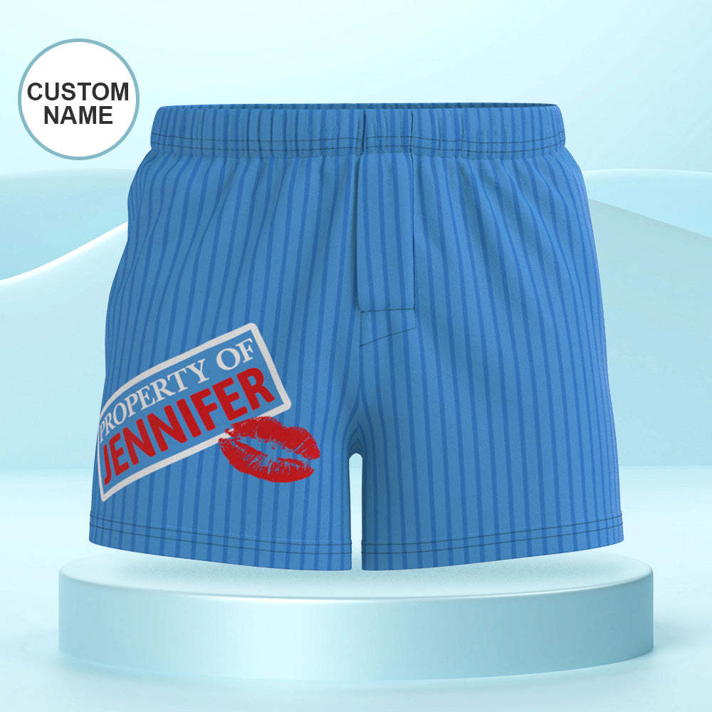 Custom Name Multicolor Striped Print Boxer Shorts Personalized Casual Underwear Gift for Him - SantaSocks