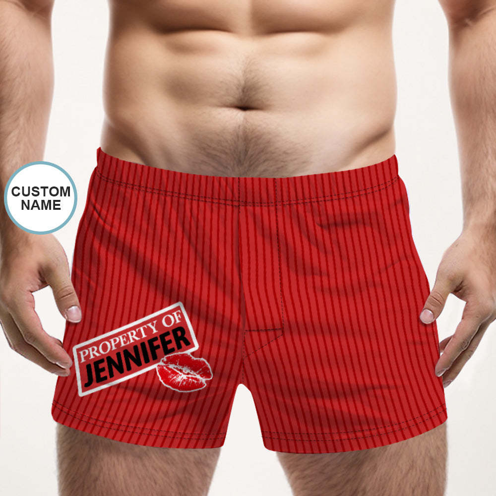 Custom Name Multicolor Striped Print Boxer Shorts Personalized Casual Underwear Gift for Him - SantaSocks