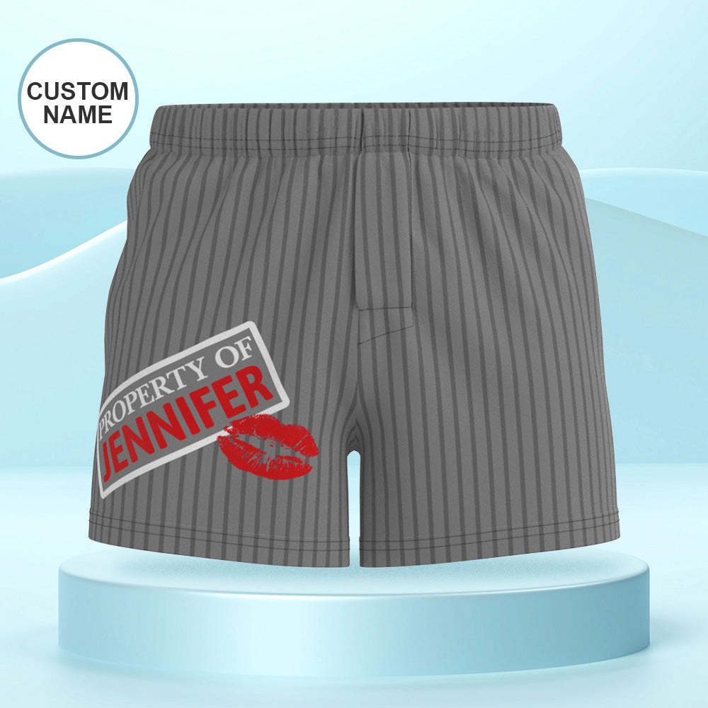 Custom Name Multicolor Striped Print Boxer Shorts Personalized Casual Underwear Gift for Him - SantaSocks