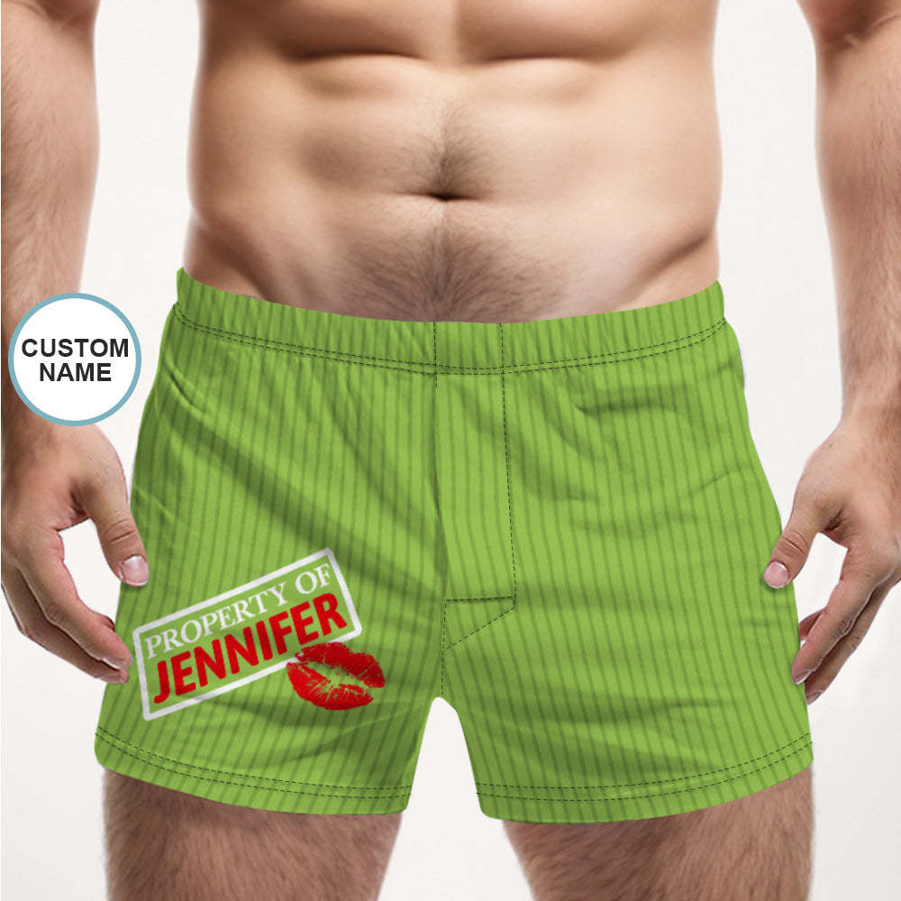 Custom Name Multicolor Striped Print Boxer Shorts Personalized Casual Underwear Gift for Him - SantaSocks