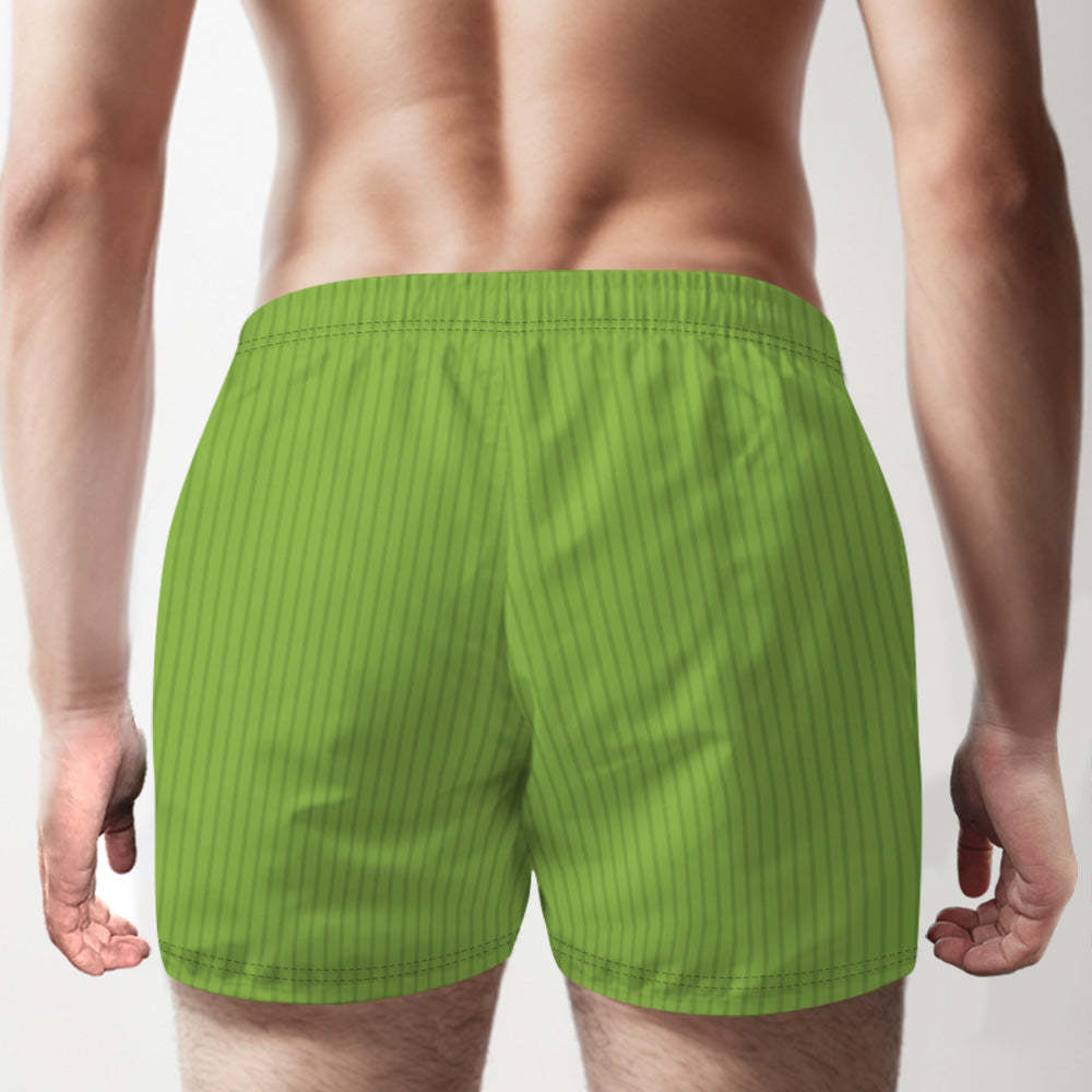 Custom Name Multicolor Striped Print Boxer Shorts Personalized Casual Underwear Gift for Him - SantaSocks