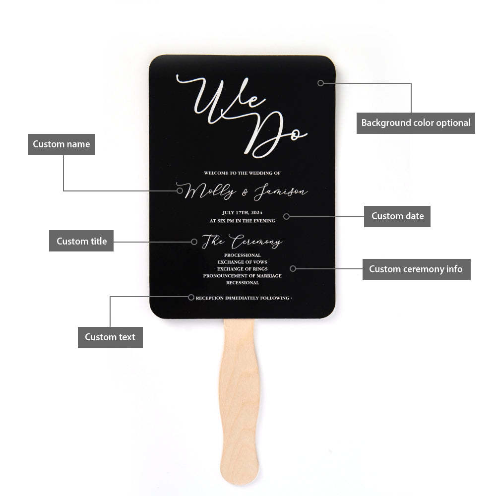 Personalized We Do Wedding Program Fans Gift for Wedding - SantaSocks