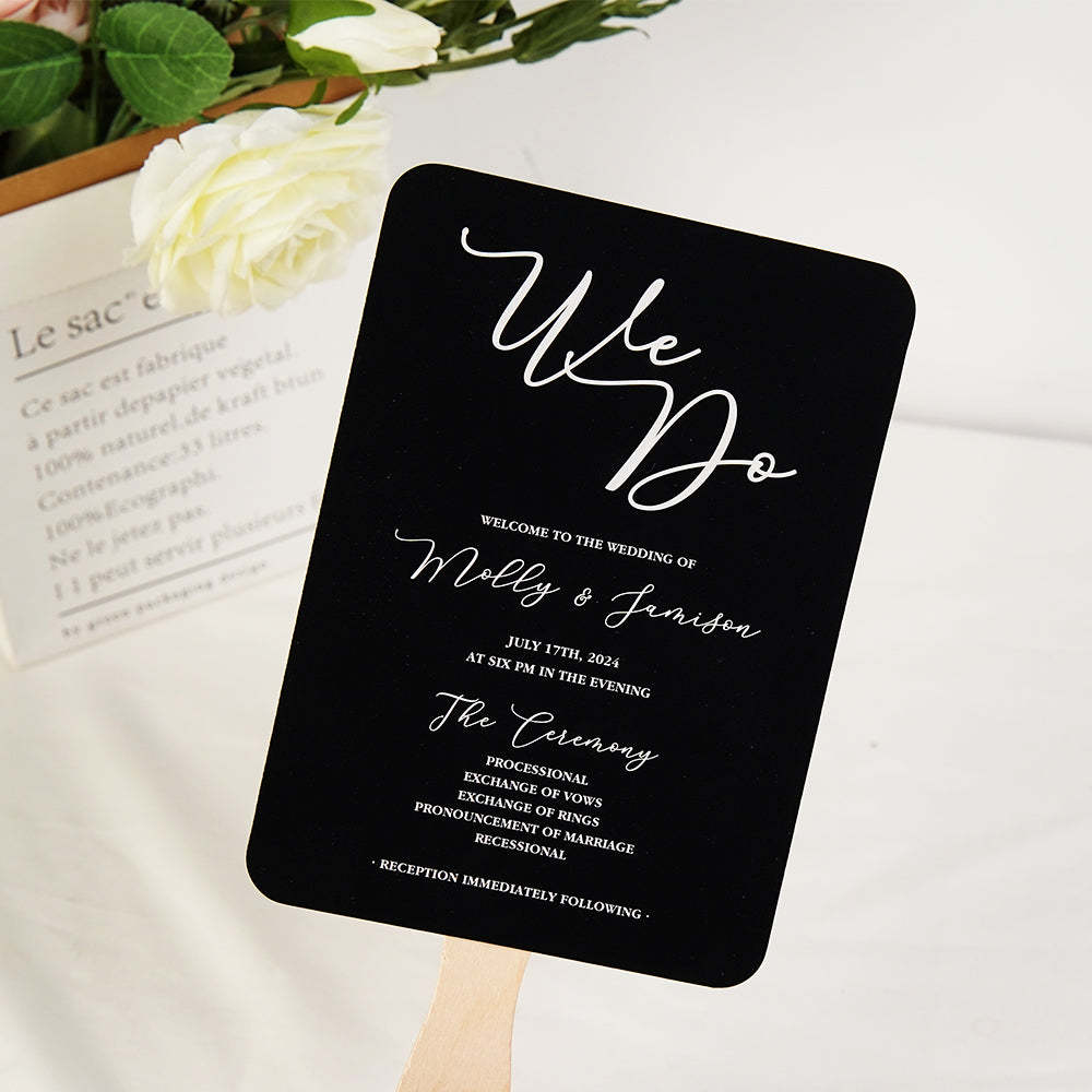 Personalized We Do Wedding Program Fans Gift for Wedding - SantaSocks