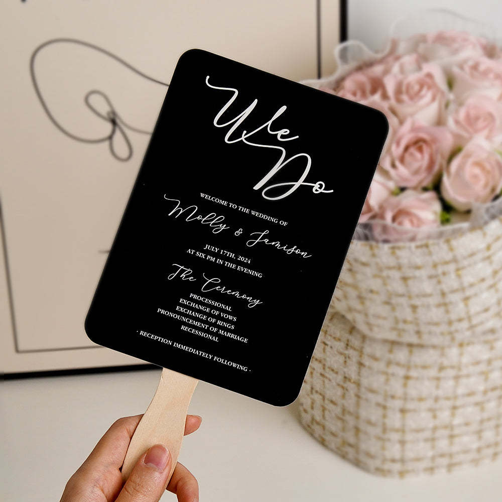 Personalized We Do Wedding Program Fans Gift for Wedding - SantaSocks