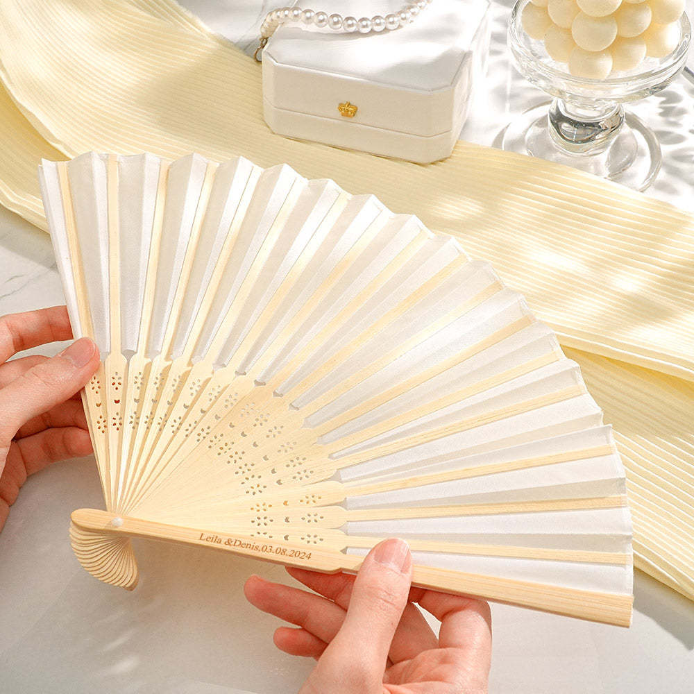 Personalized Bamboo Ribs Fan Wedding Favour Handheld Fan - SantaSocks