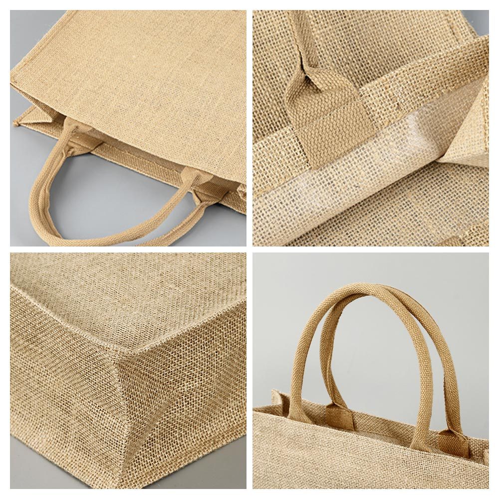 Personalized Birth Flower Beach Jute Tote Bag with Name Birthday Wedding Party Gifts for Women - SantaSocks