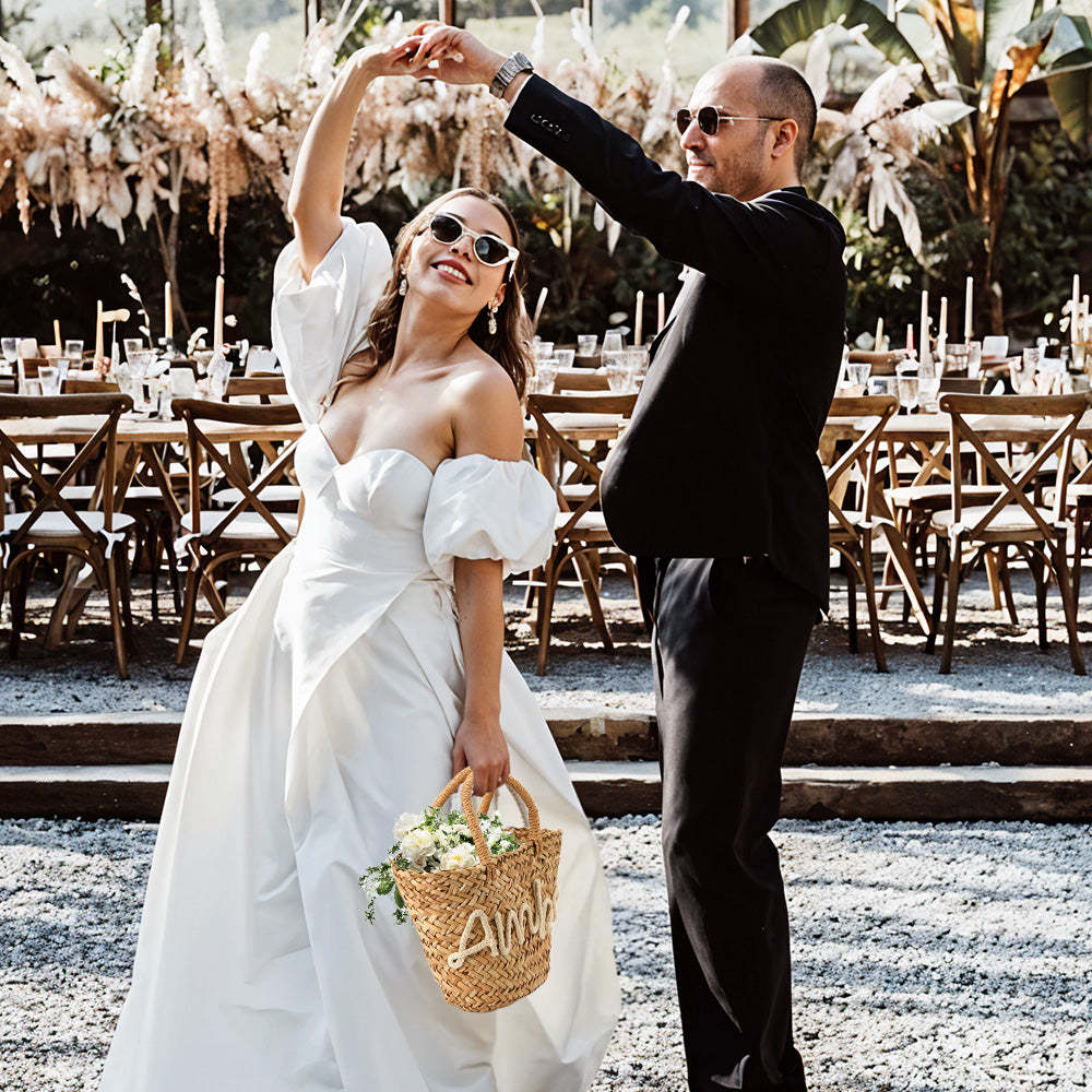 Personalized Embroidered Name Bags Straw Basket Bridal Shower Bags Customized Straw Bags Custom Beach Bag Straw Tote - SantaSocks