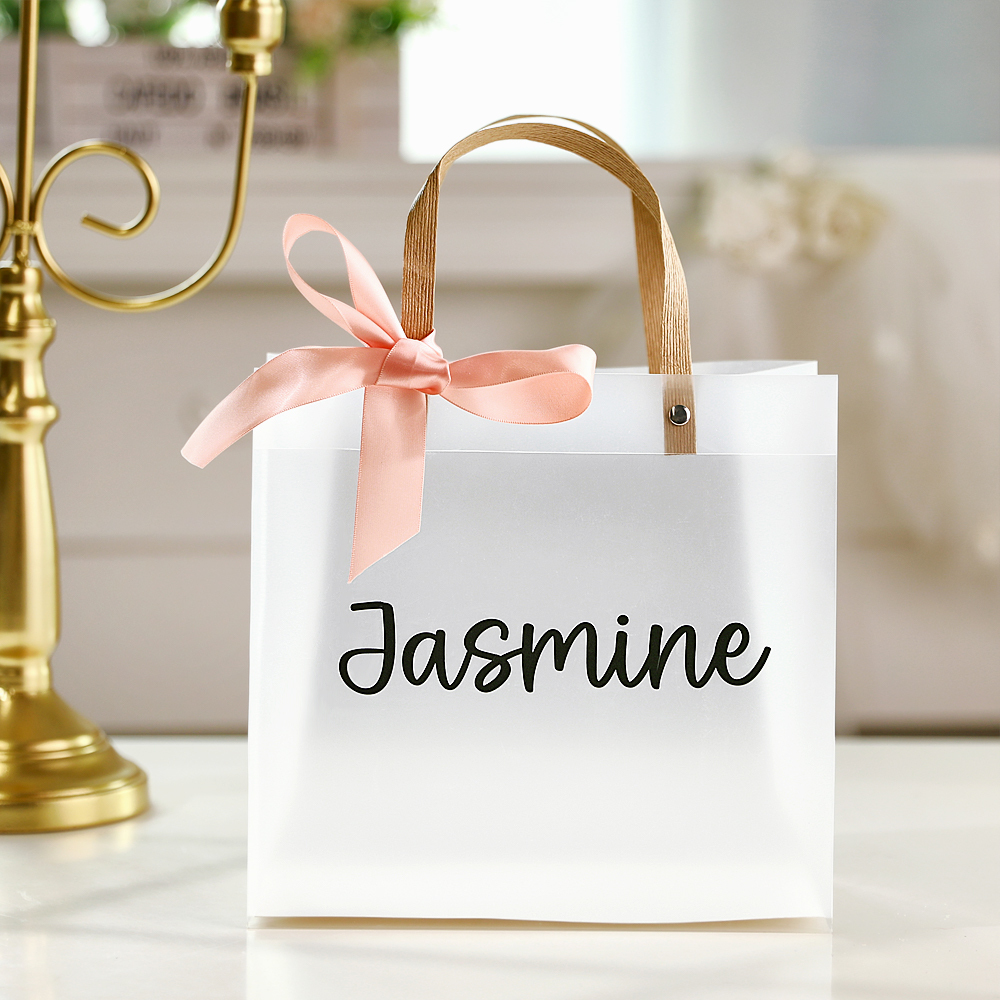 Bridesmaid Favors, Personalized Clear Tote Bag, Flower Girl Gift, Bachelorette Party Favor Gifts