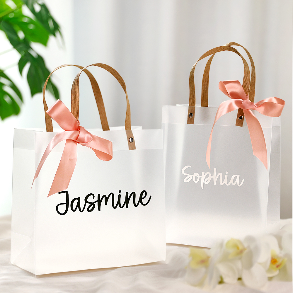 Bridesmaid Favors, Personalized Clear Tote Bag, Flower Girl Gift, Bachelorette Party Favor Gifts