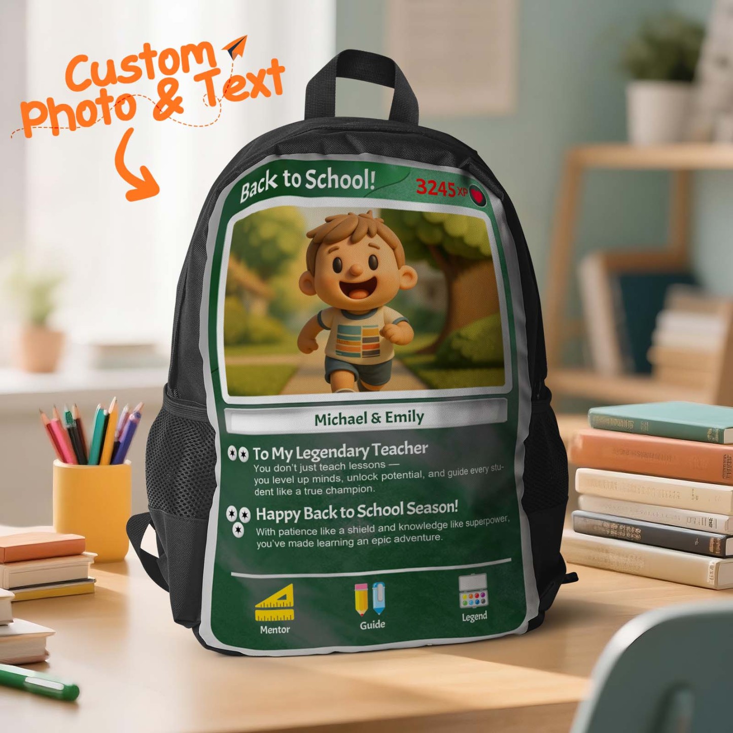 Back To School Cartoon Gifts Custom Photo Backpack For Kids Picture Backpack Customized Backpack