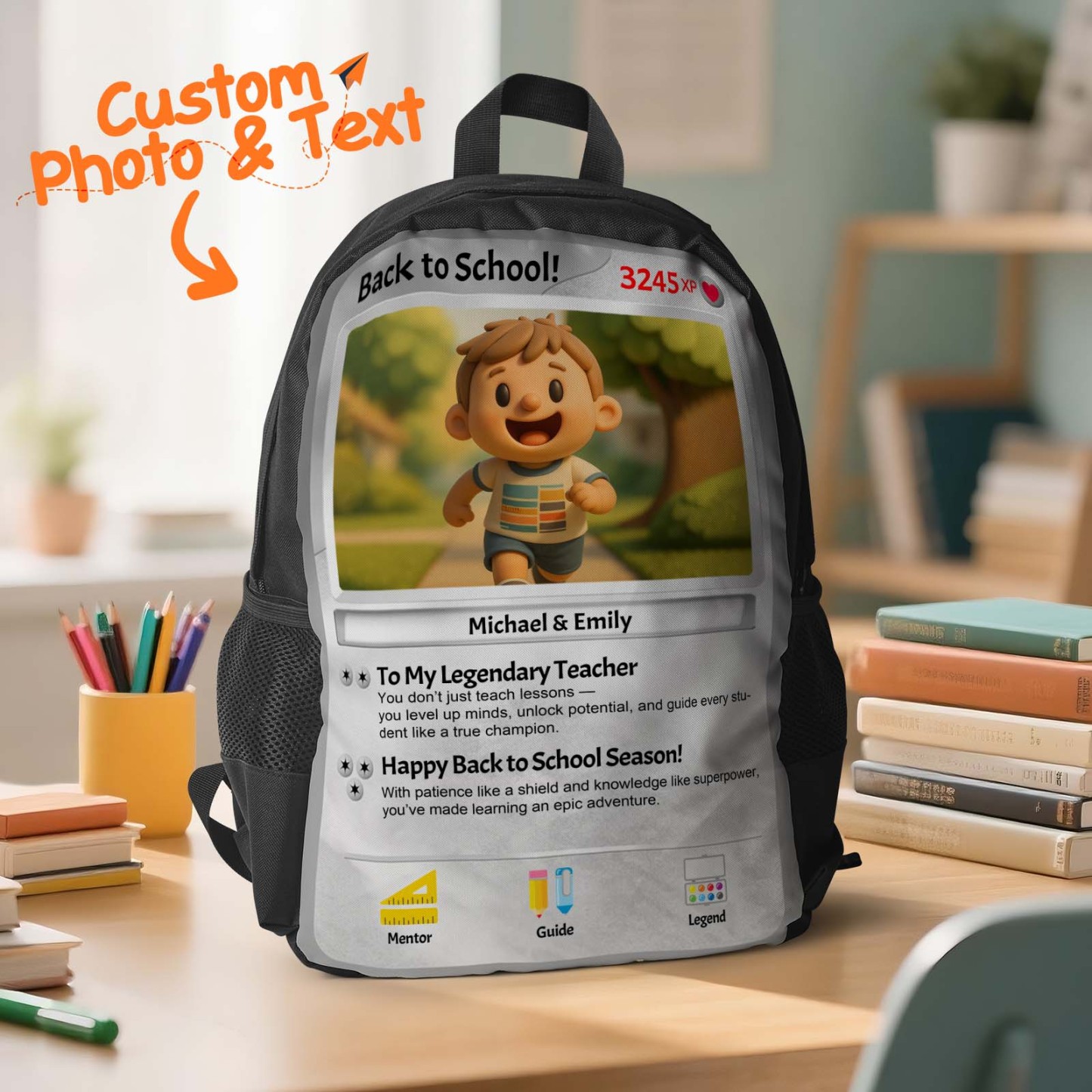 Back To School Cartoon Gifts Custom Photo Backpack For Kids Picture Backpack Customized Backpack