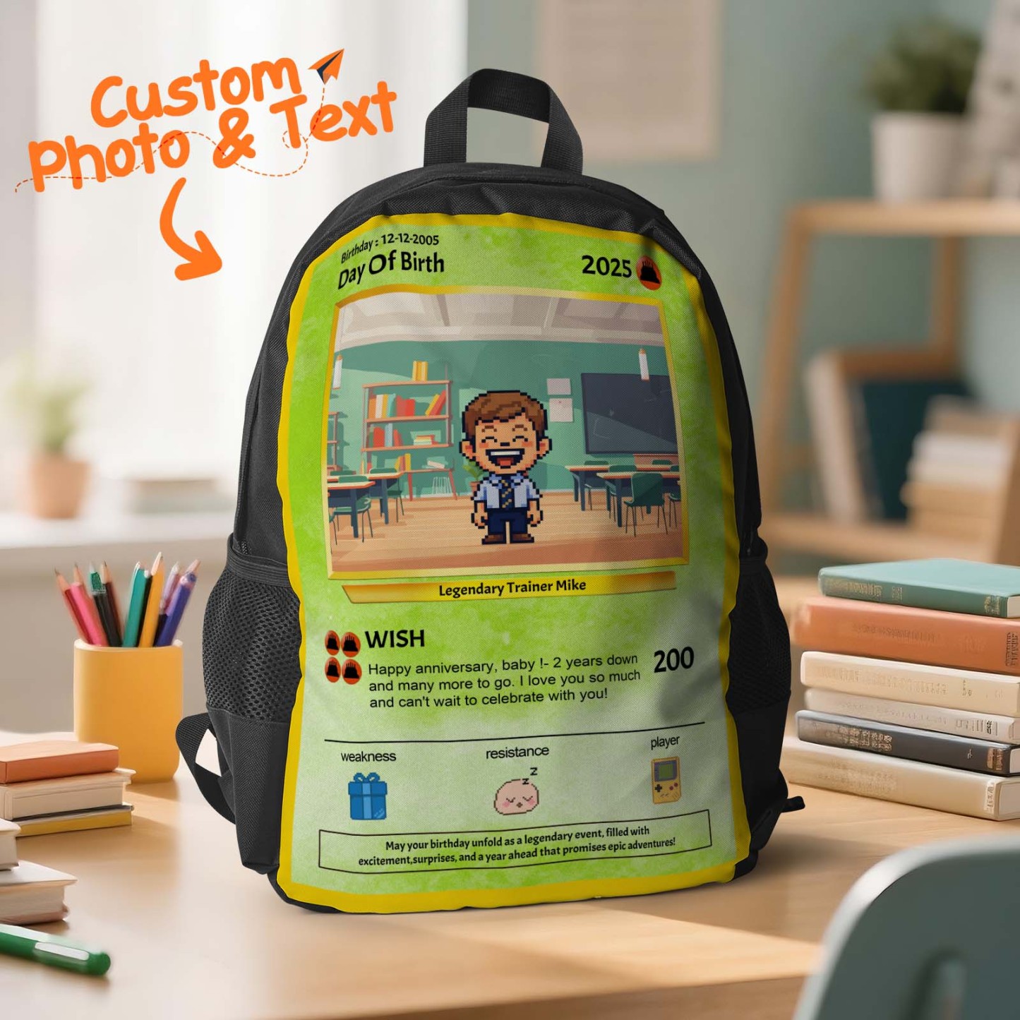 Back To School Cartoon Gifts Custom Photo Backpack For Kids Picture Backpack Customized Backpack