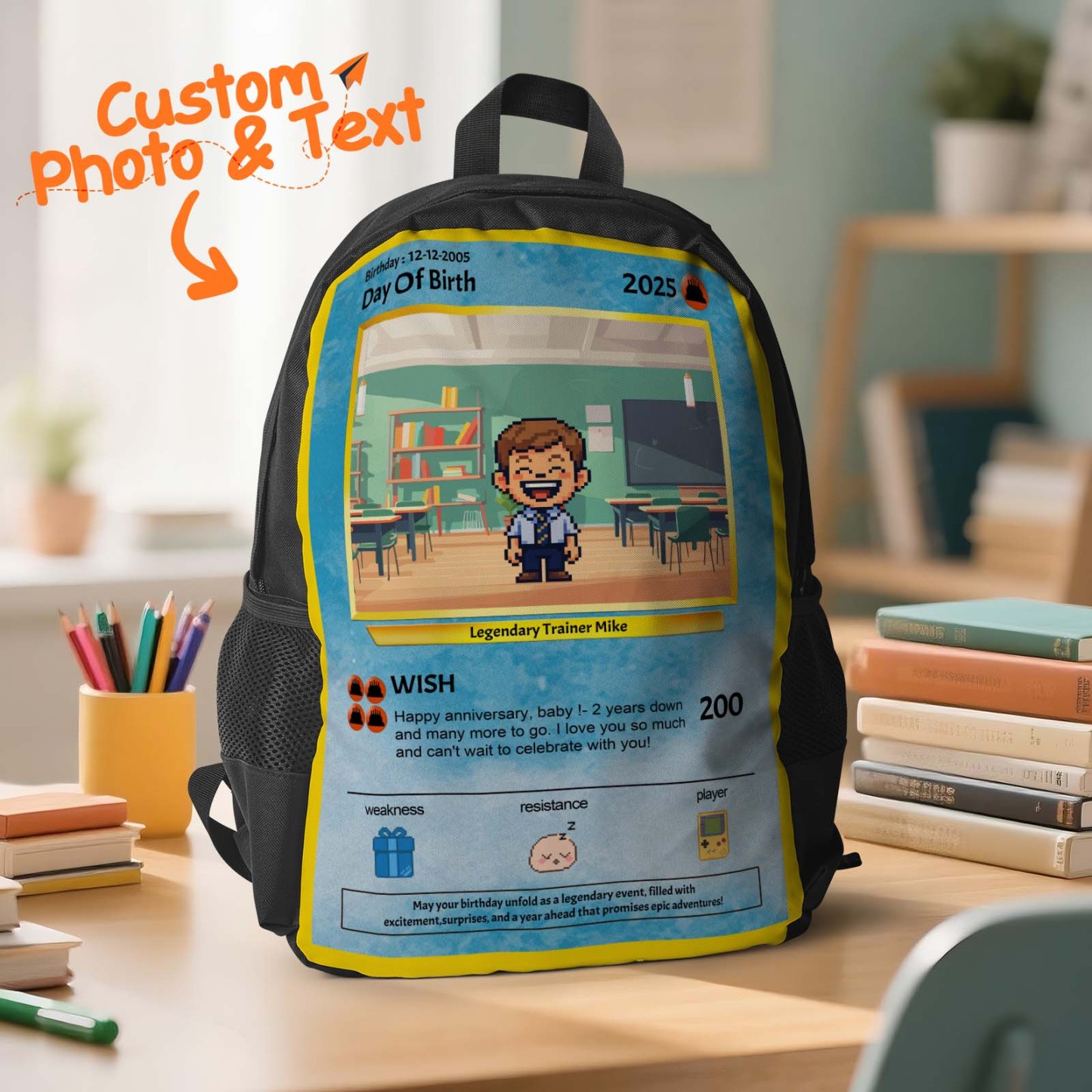 Back To School Cartoon Gifts Custom Photo Backpack For Kids Picture Backpack Customized Backpack