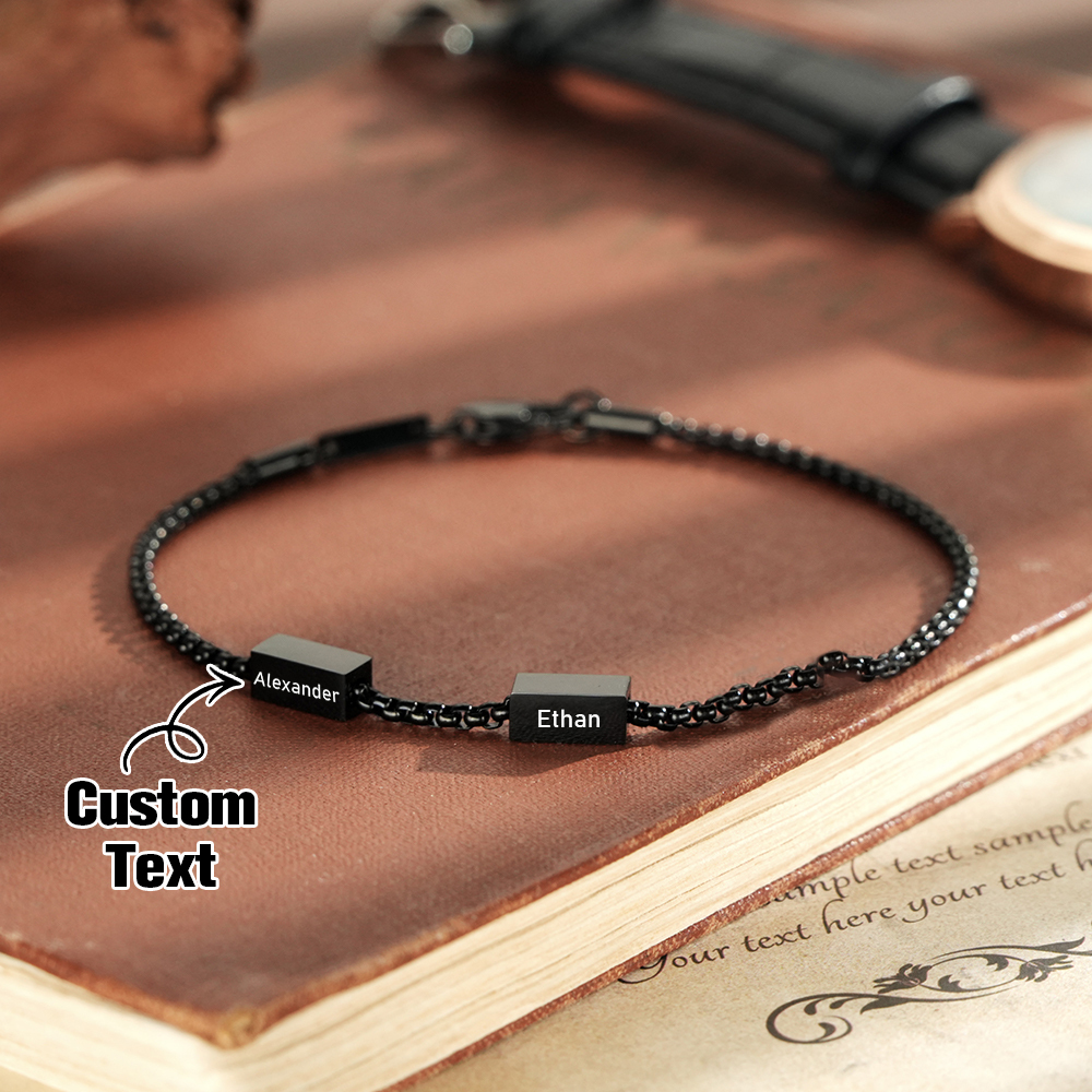 Personalize Dad Bracelet, Kids Name Bracelet, Family Jewelry, Custom Gift For Dad, Gift For Husband,Gift for Father's Day