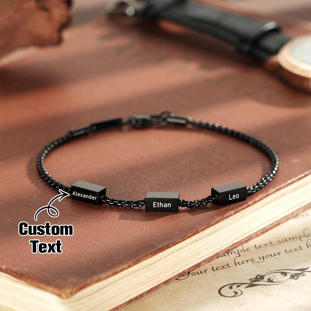 Personalize Dad Bracelet, Kids Name Bracelet, Family Jewelry, Custom Gift For Dad, Gift For Husband,Gift for Father's Day