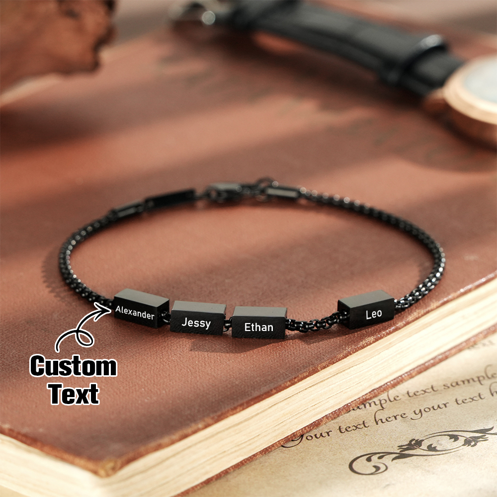 Personalize Dad Bracelet, Kids Name Bracelet, Family Jewelry, Custom Gift For Dad, Gift For Husband,Gift for Father's Day