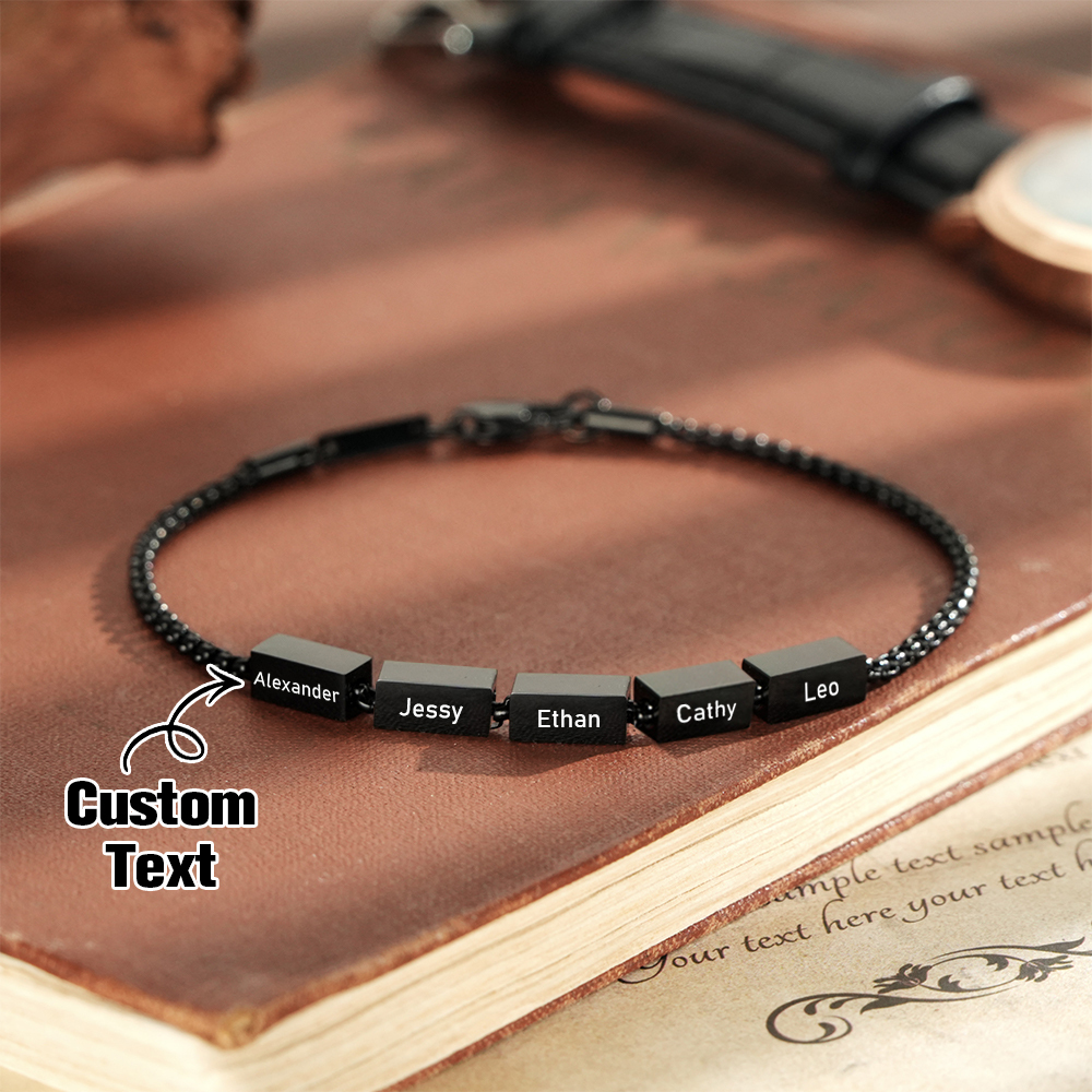 Personalize Dad Bracelet, Kids Name Bracelet, Family Jewelry, Custom Gift For Dad, Gift For Husband,Gift for Father's Day
