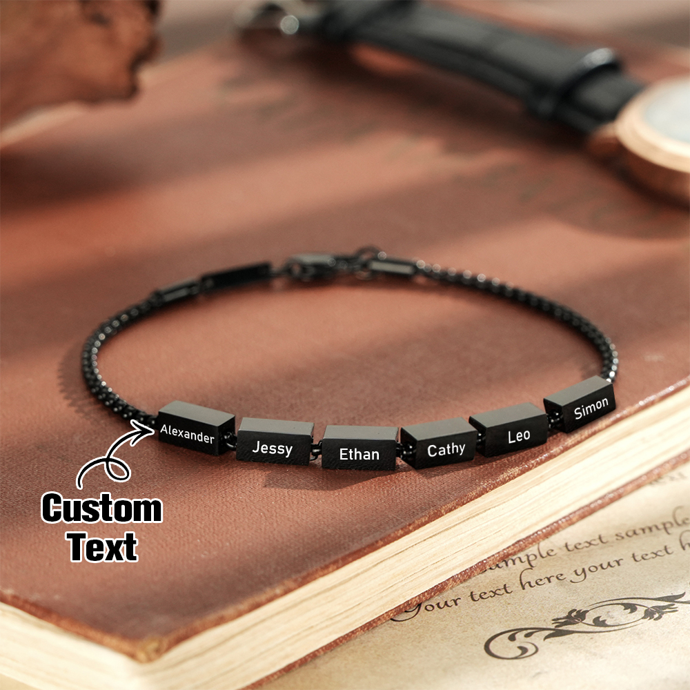 Personalize Dad Bracelet, Kids Name Bracelet, Family Jewelry, Custom Gift For Dad, Gift For Husband,Gift for Father's Day
