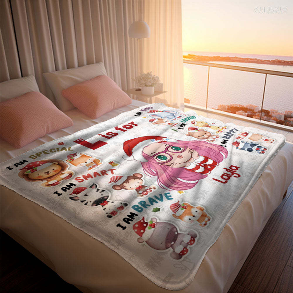 Custom Cartoon Character Blanket Creative Christmas Blanket Gift for Kids - SantaSocks