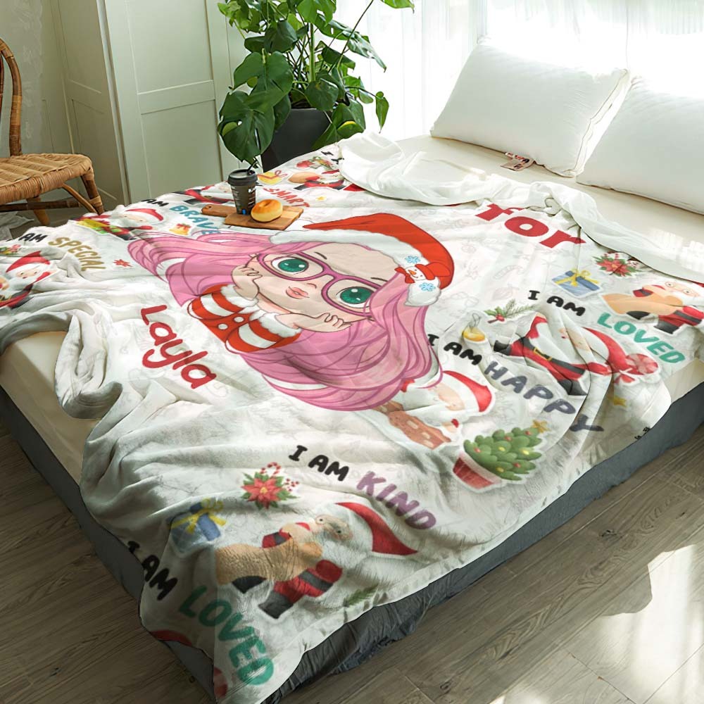 Custom Cartoon Character Blanket Creative Christmas Blanket Gift for Kids - SantaSocks