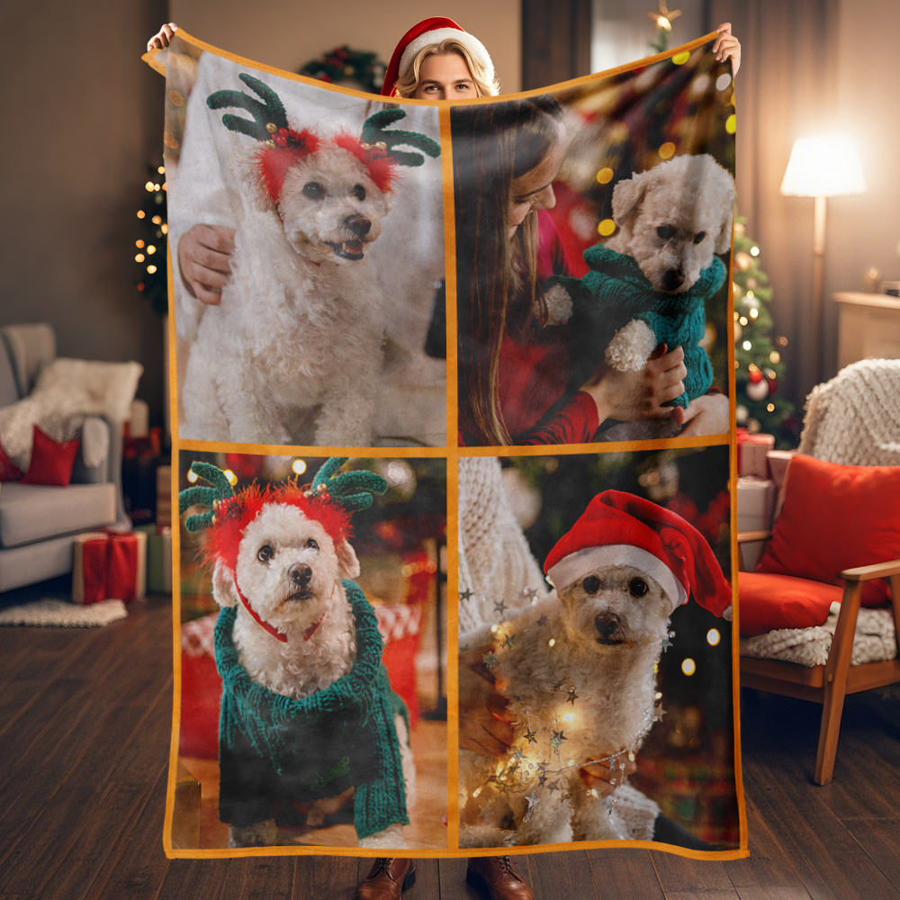 Custom Photo Blanket Personalized Collage Photo Blanket Photo Album Blanket Gifts for Lover