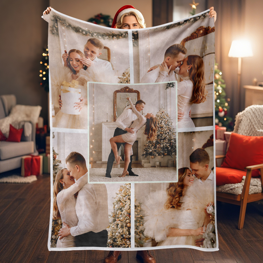 Custom Photo Blanket Personalized Collage Photo Blanket Photo Album Blanket Gifts for Lover