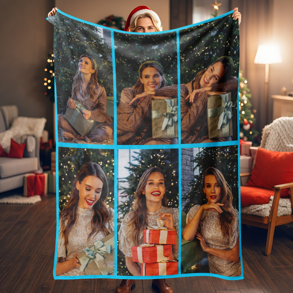 Custom Photo Blanket Personalized Collage Photo Blanket Photo Album Blanket Gifts for Lover