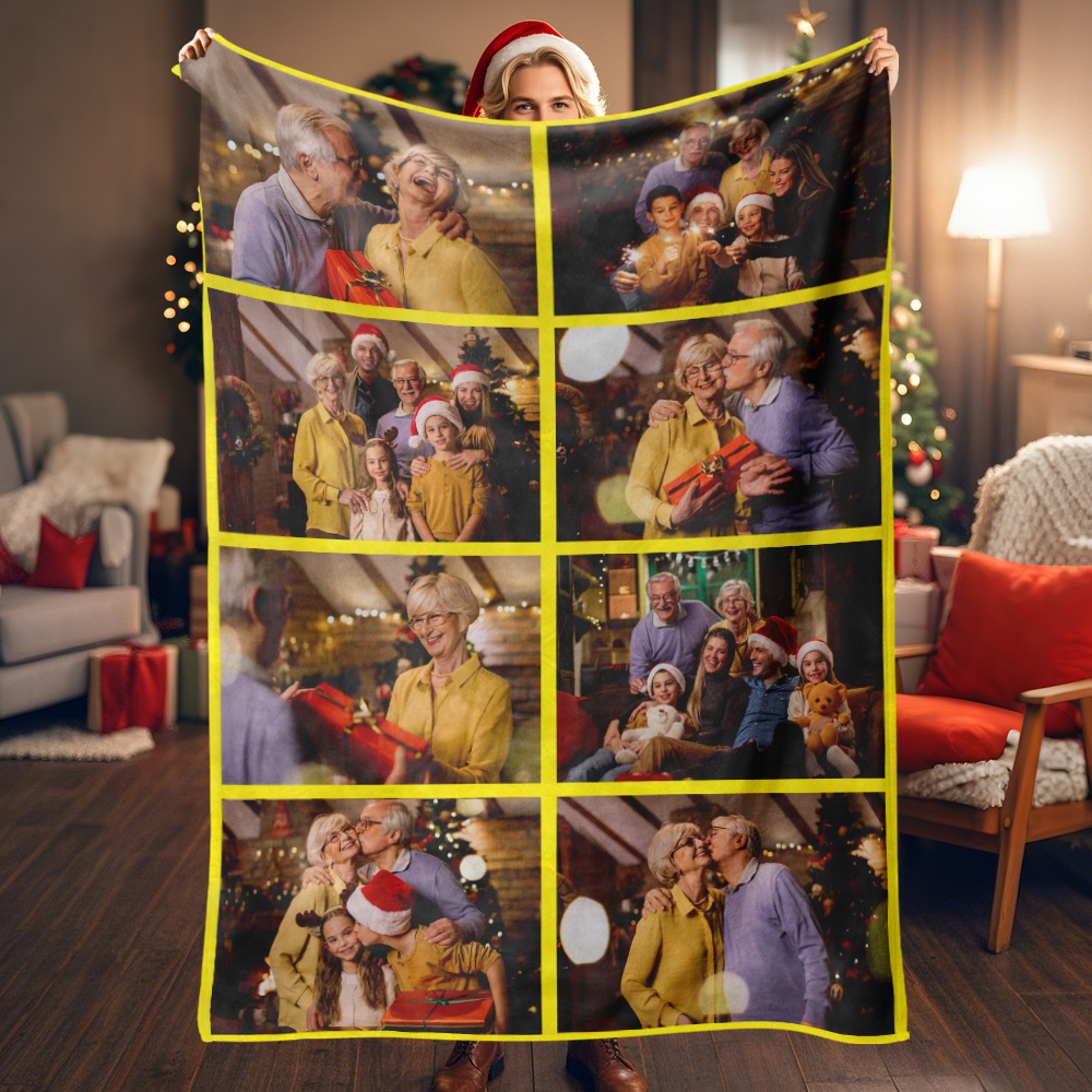Custom Photo Blanket Personalized Collage Photo Blanket Photo Album Blanket Gifts for Lover