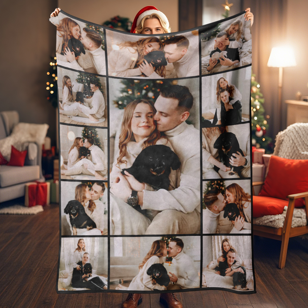 Custom Photo Blanket Personalized Collage Photo Blanket Photo Album Blanket Gifts for Lover