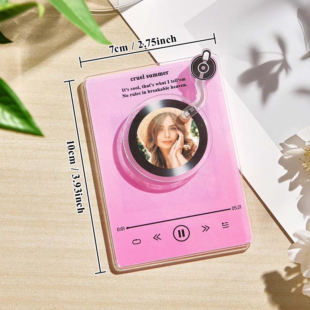 Custom Music Player Style Fridge Magnets Customized Text And Photos Gift