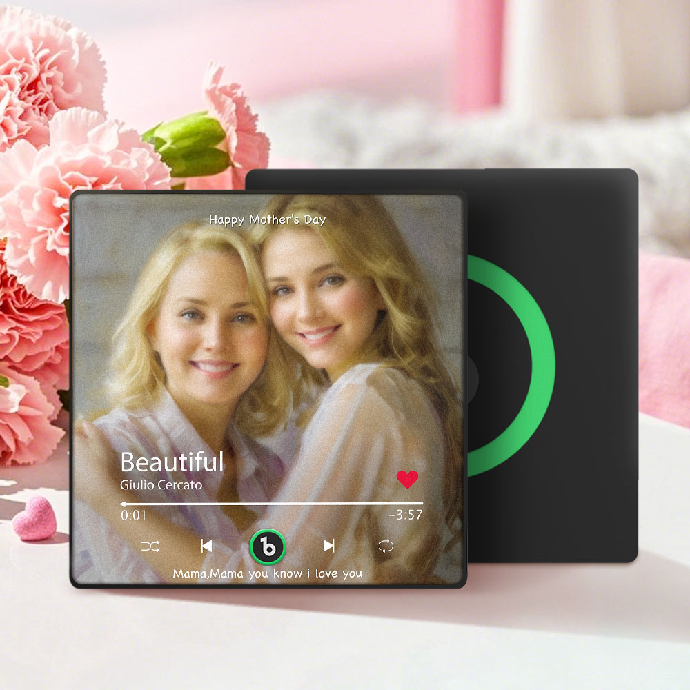 Personalized Mother's Day Music Fridge Magnet Oil Painting Effect Custom Photo Frame Gift for Mom - SantaSocks