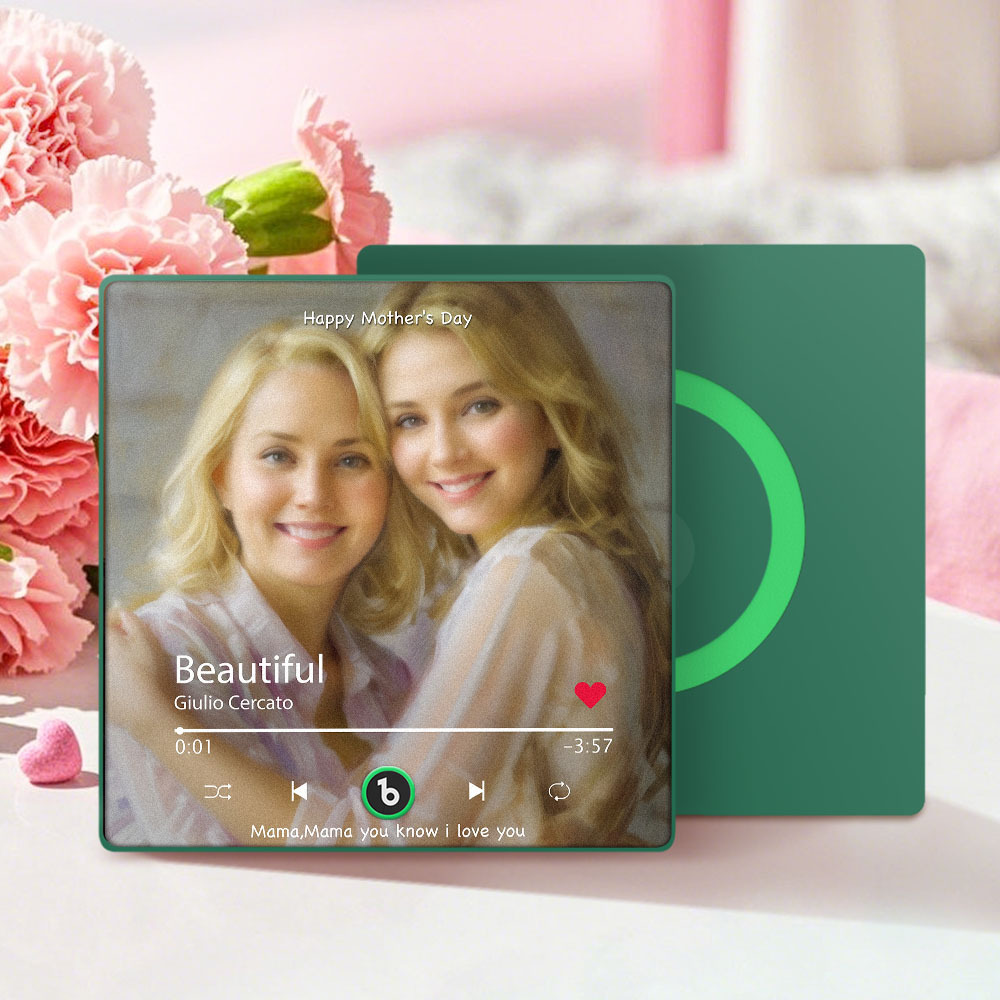 Personalized Mother's Day Music Fridge Magnet Oil Painting Effect Custom Photo Frame Gift for Mom - SantaSocks