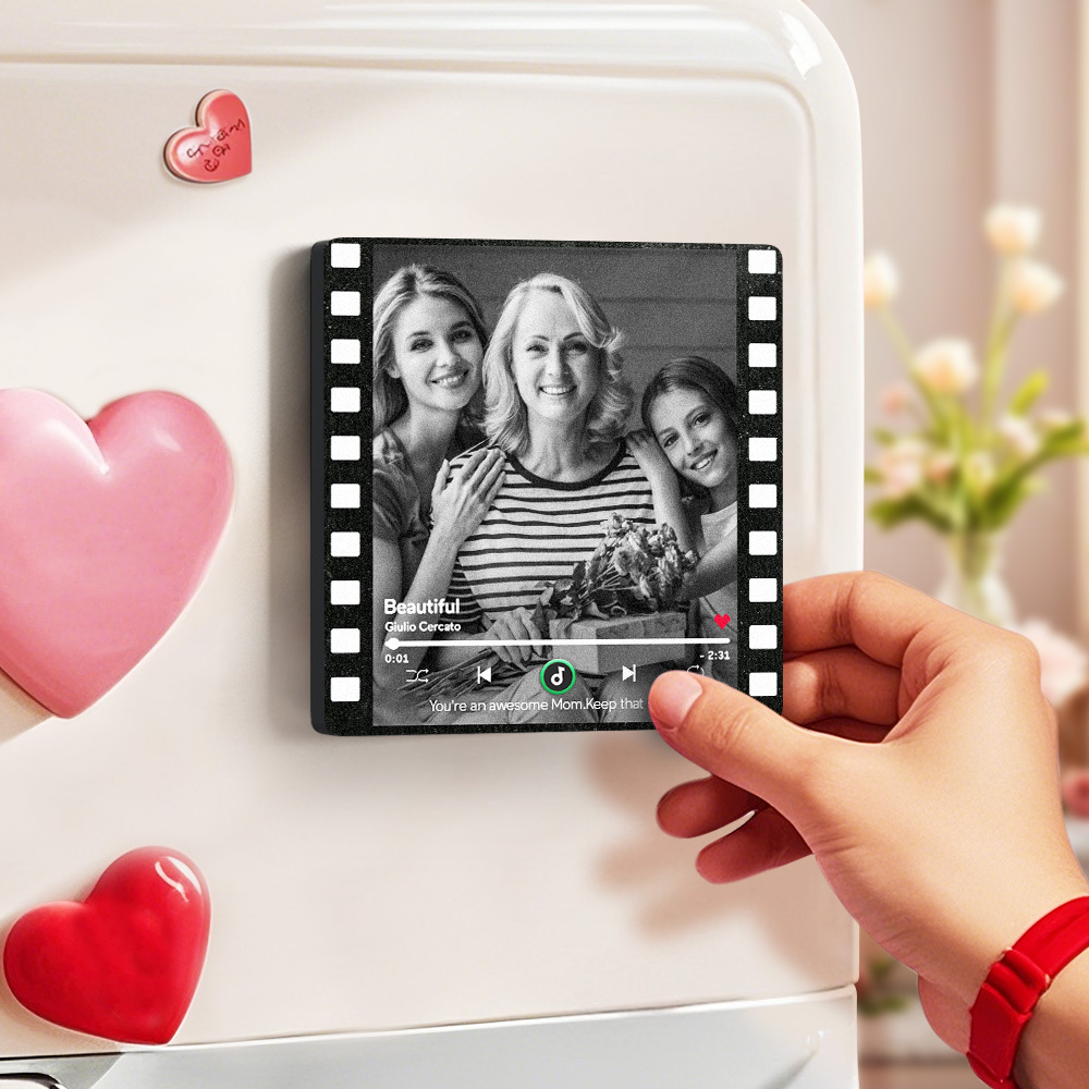 Custom Colorful Frame Album Fridge Magnet Music Wall Photo Sticker Music Movement That Can Be Played Mother's Day Gift for Mom