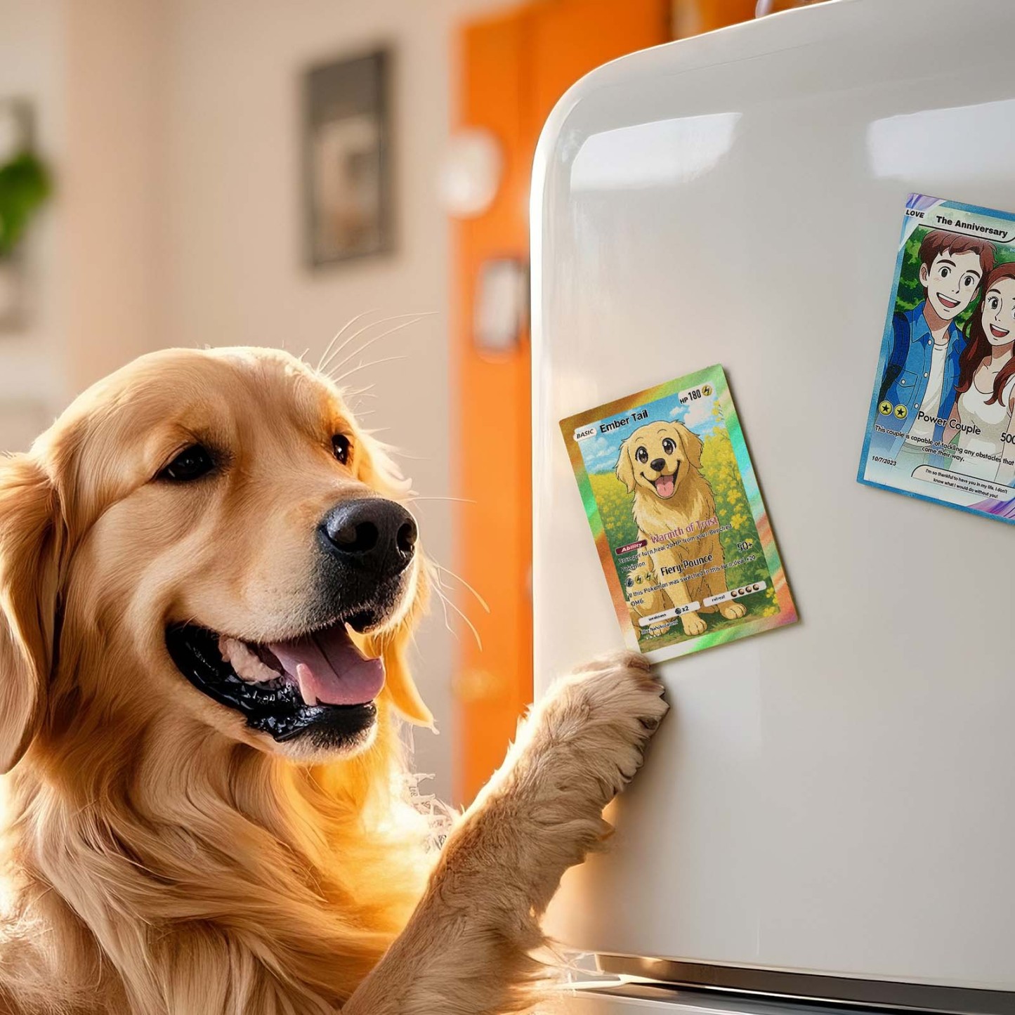 Custom Poke Card Magnet Photo Cartoon Fridge Magnets Fun Personalized Keepsake for Any Occasion