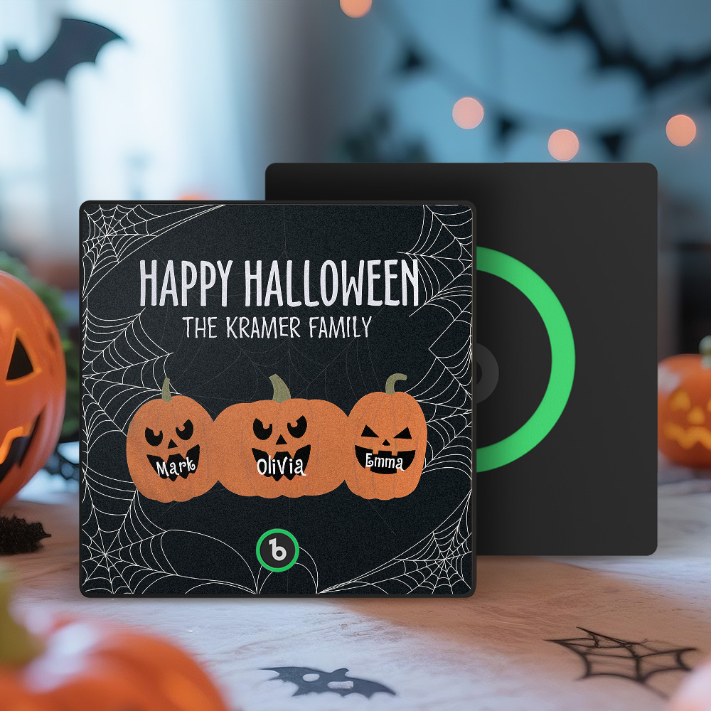 Custom Pumpkin Face and Name Music Fridge Magnet Personalized Halloween Pumpkin Family Fridge Magnet Halloween Gift - SantaSocks