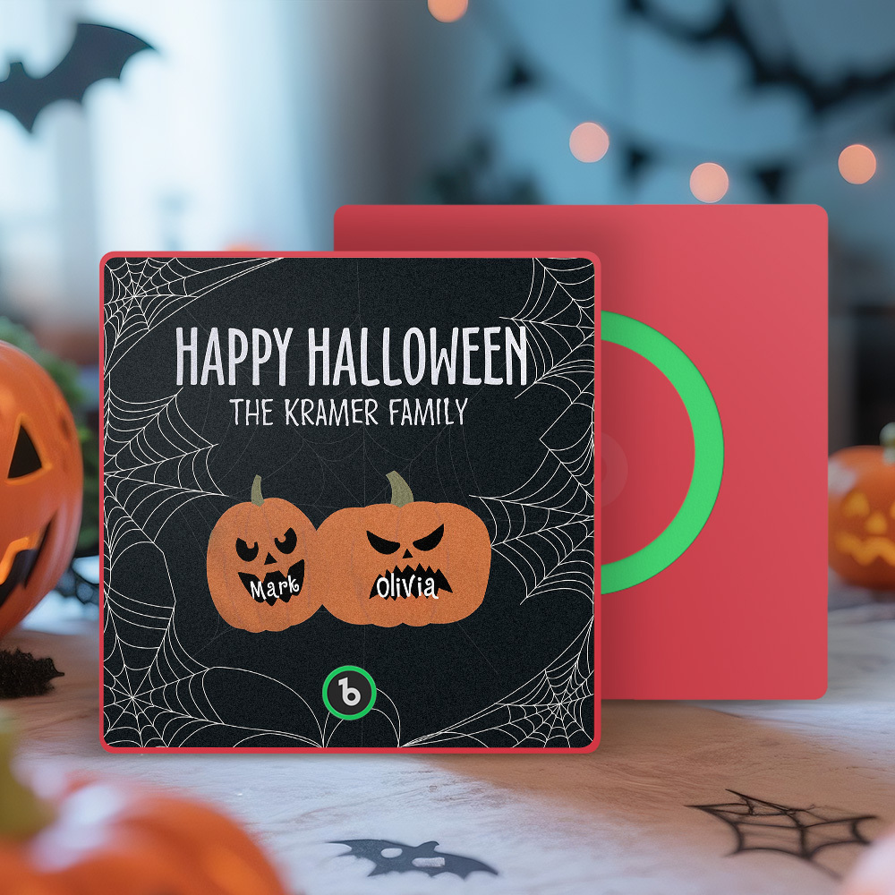Custom Pumpkin Face and Name Music Fridge Magnet Personalized Halloween Pumpkin Family Fridge Magnet Halloween Gift - SantaSocks