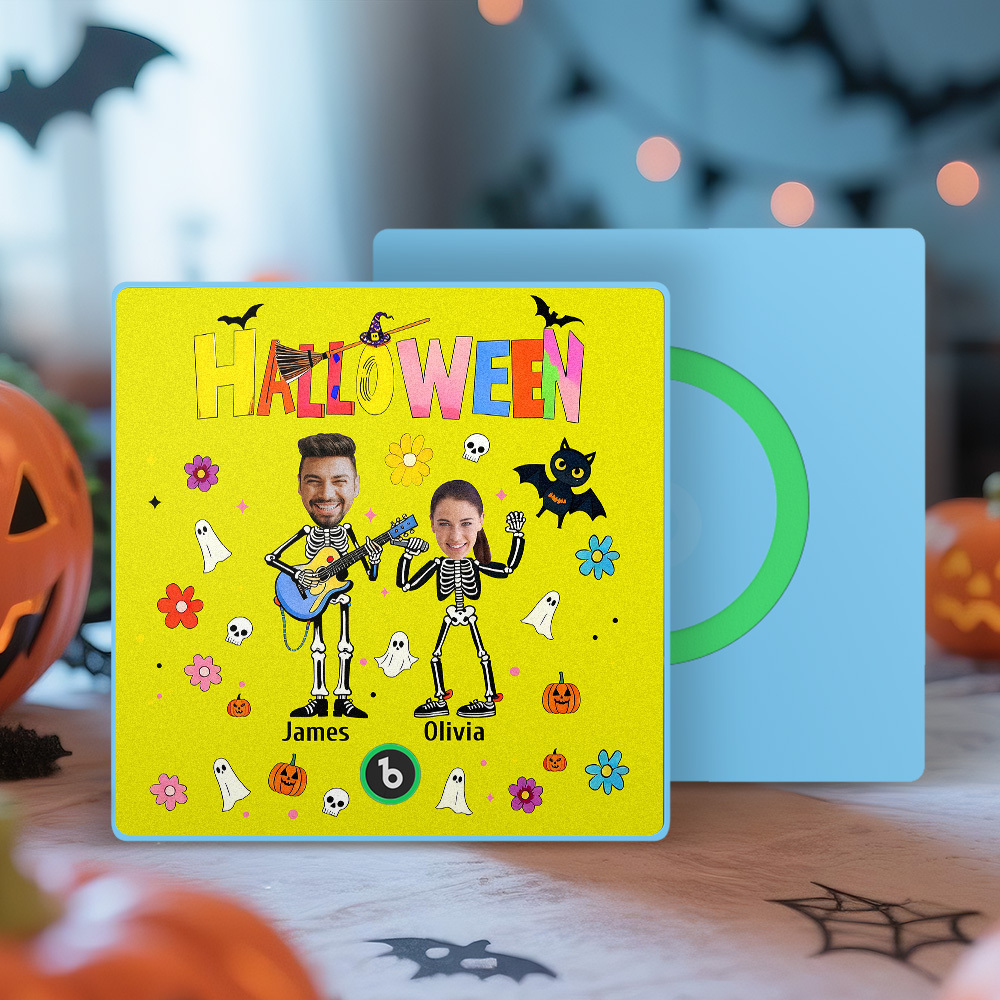Halloween Fridge Magnet Custom Photos and Names Music Fridge Magnet Personalized Your Own Face Name Fridge Magnet Family Gift - SantaSocks