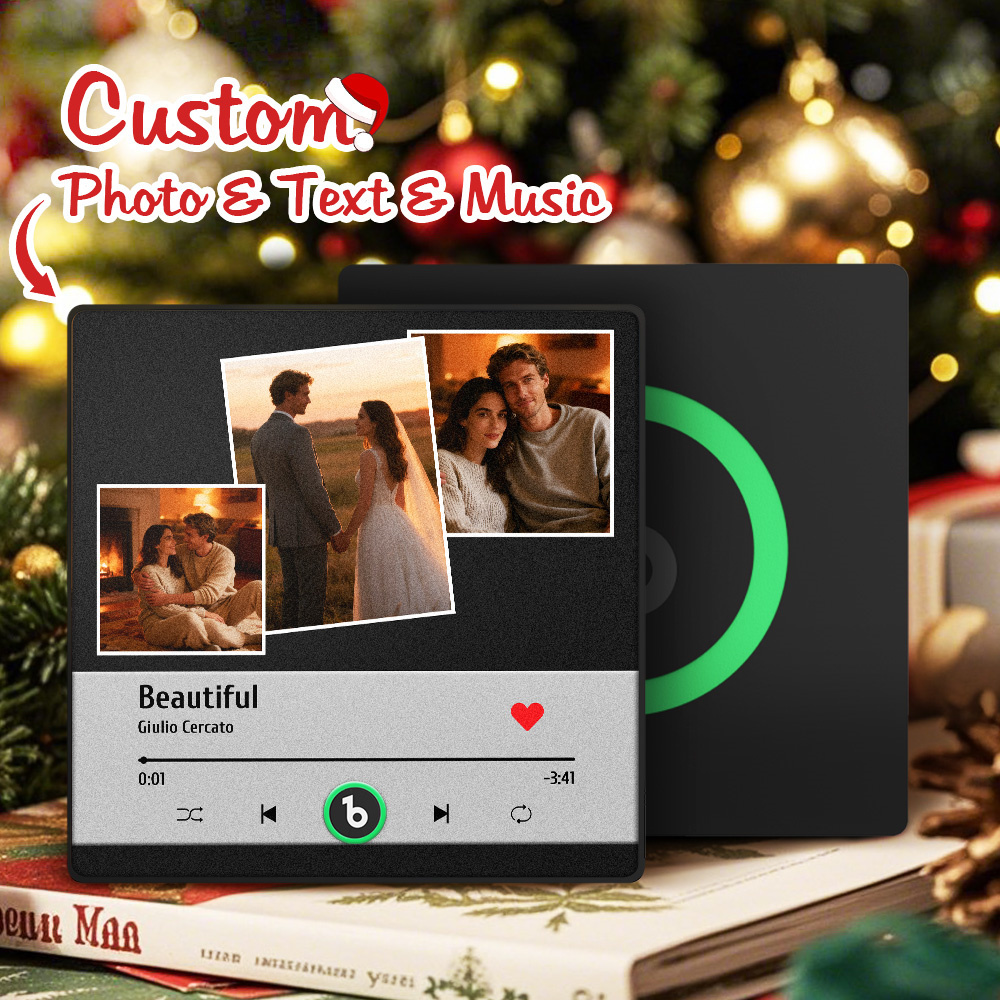 Christmas Gifts Custom Music Fridge Magnet Music Album Fridge Magnet Photo Music Wall Photo Sticker Music Movement That Can Be Played Gift Idea - SantaSocks