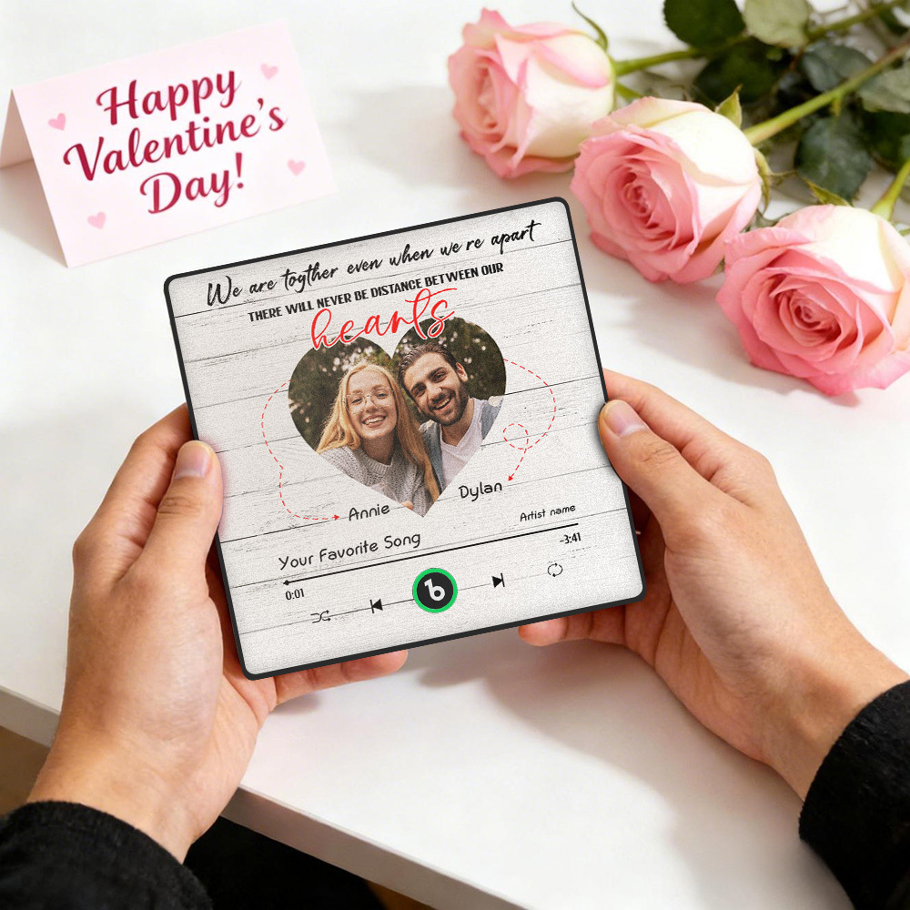 Custom We Are Together Even When We're Apart Fridge Magnet Music Can Be Played Without Cell Phone Music Personalized Name and Photo Bluetooth Fridge Magnet - SantaSocks