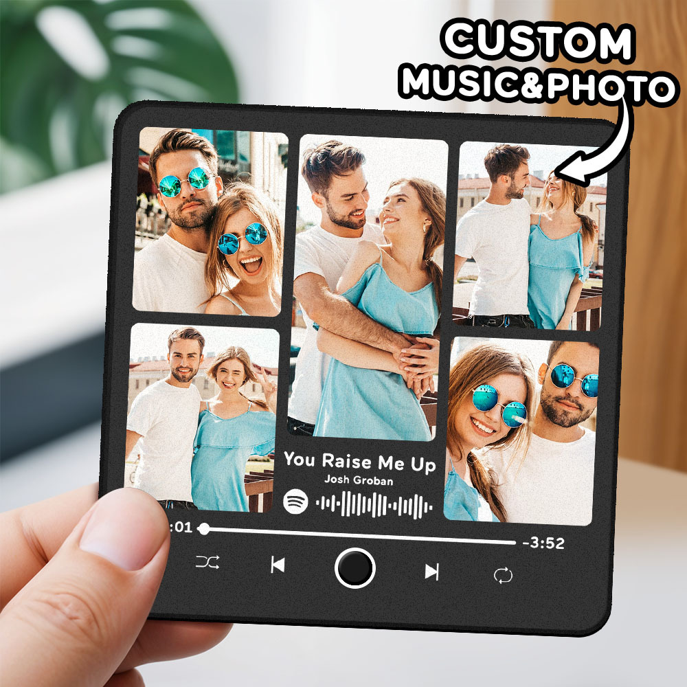 Personalized Photo Album Fridge Magnet Music Wall Photo Sticker Music Movement That Can Be Played Without Cell Phone Music Fridge Magnet Pro Can Play Songs Christmas Gift for Her - SantaSocks