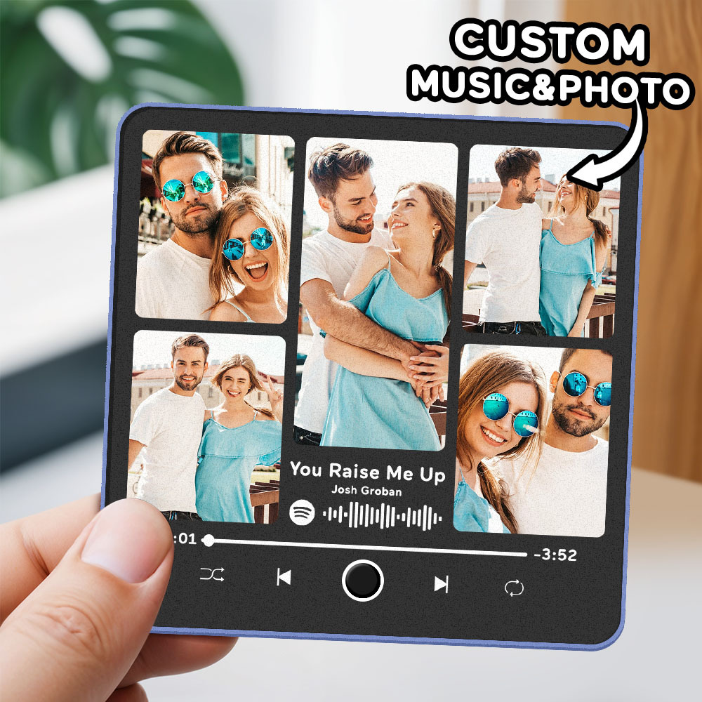Personalized Photo Album Fridge Magnet Music Wall Photo Sticker Music Movement That Can Be Played Without Cell Phone Music Fridge Magnet Pro Can Play Songs Christmas Gift for Her - SantaSocks