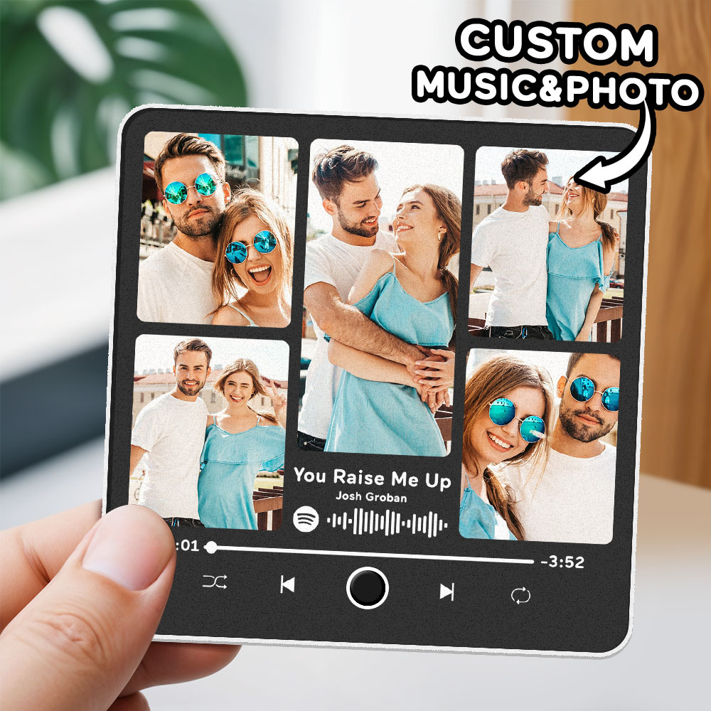 Personalized Photo Album Fridge Magnet Music Wall Photo Sticker Music Movement That Can Be Played Without Cell Phone Music Fridge Magnet Pro Can Play Songs Christmas Gift for Her - SantaSocks